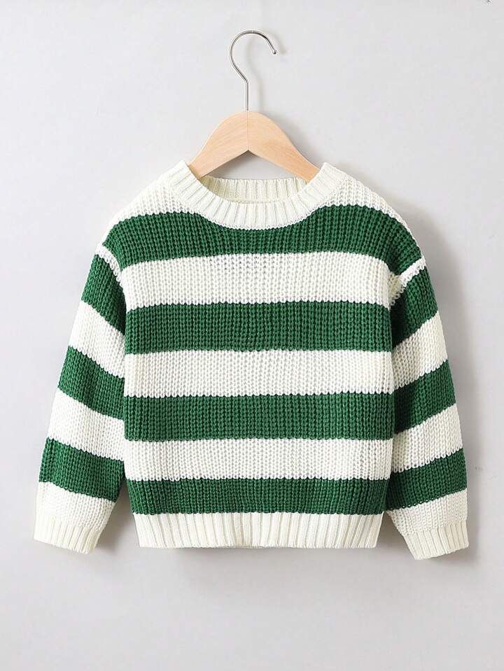 SHEIN Kids EVRYDAY Young Boy Two Tone Drop Shoulder Sweater | SHEIN