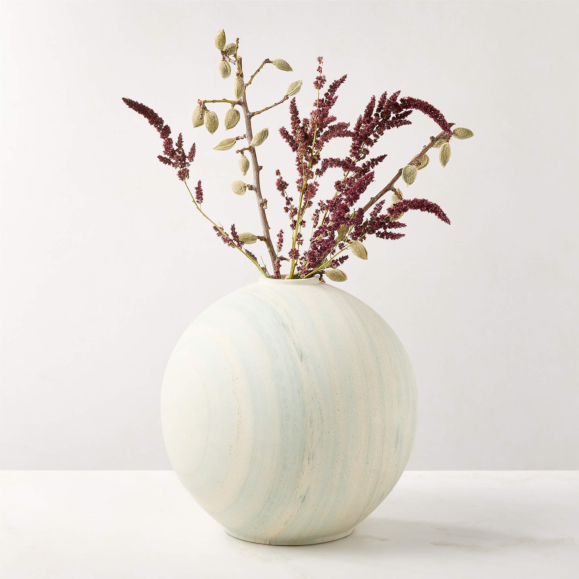 Artesian White Sandstone Vase Large | CB2 | CB2