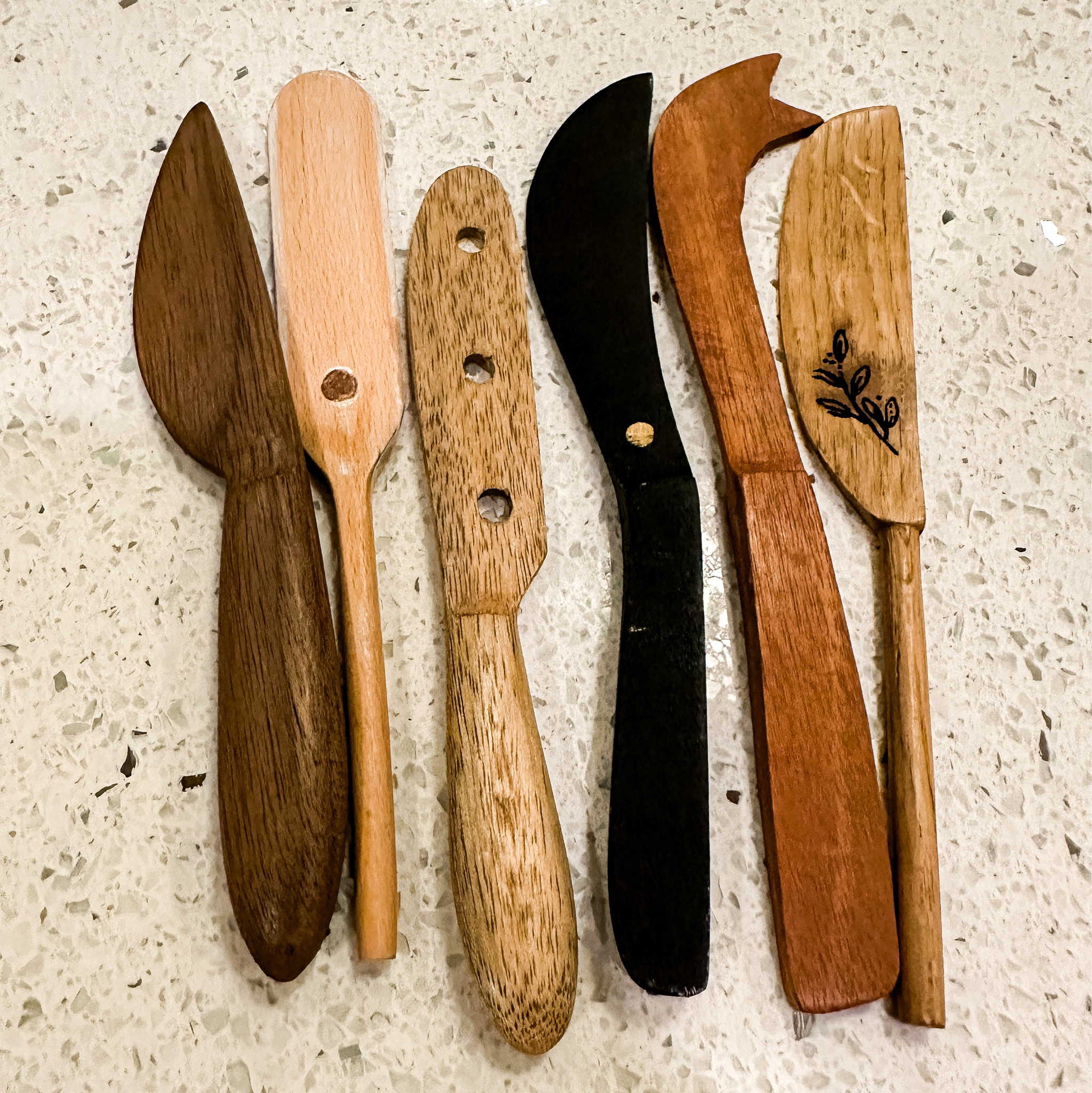 Perfect neutral wooden cheese knife/spreader set I picked up at Anthropologie yesterday 💛 I will totally use these with jams, butter, etc too for entertaining- they’re so gorgeous and timeless! 
#cheeseknives #anthrohome #kitchen #entertaining #neutralkitchen #rustickitchen 

#LTKunder50 #LTKFind #LTKhome