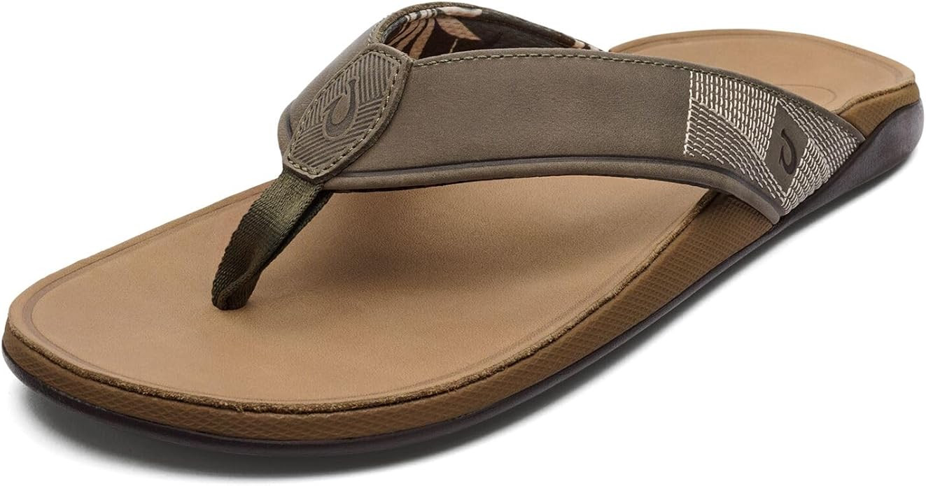 OLUKAI Tuahine Men's Waterproof Leather Sandals, Versatile Beach Flip Flops, Arch Support & Comfo... | Amazon (US)