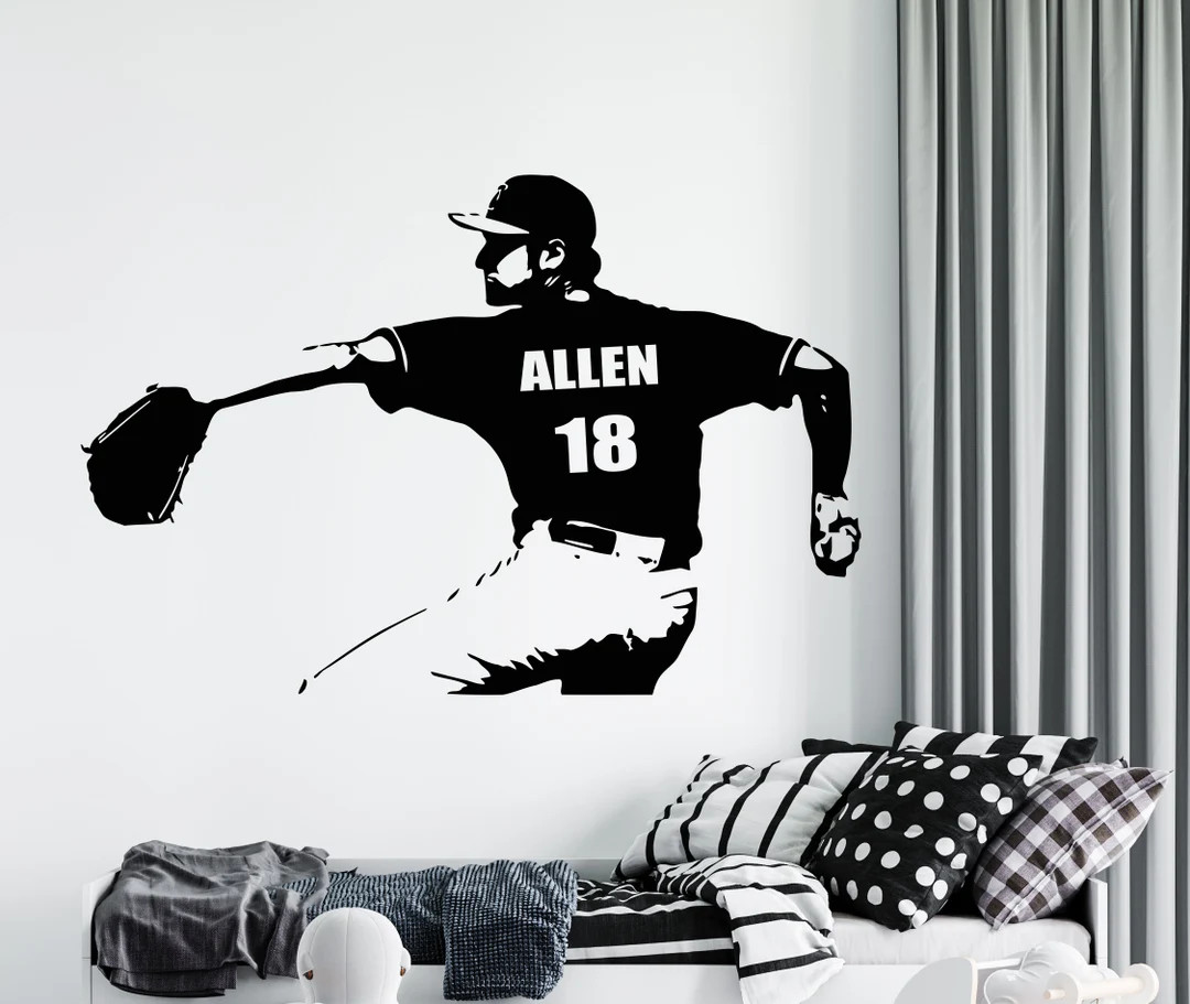 Personalized Name Baseball Wall Decal Softball Wall Sticker Sports Quote Wall Decal 5108 - Etsy | Etsy (US)
