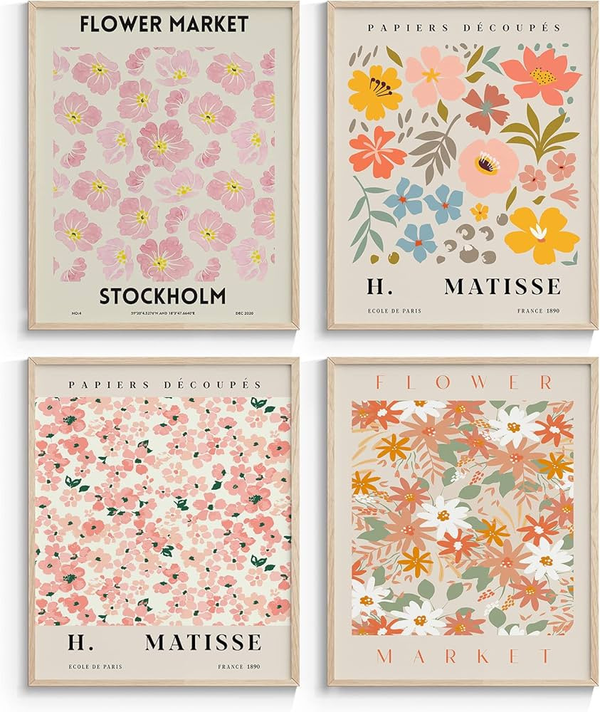 InSimSea Flower Market Wall Art Posters Prints, 11x14in Flower Pictures for Bedroom Wall Decor, F... | Amazon (US)