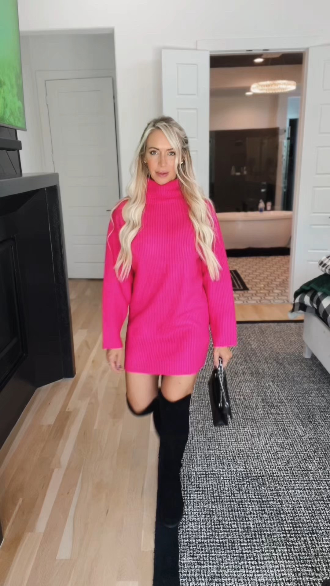 Show off your legs & stay cozy all season. This hot pink sweater dress is the perfect mix of chic & comfy from fall to winter. Comes in grey, red & slate. Red is perfect for Christmas. Use code HEIDIB30 for 30% OFF! 

#LTKFindsUnder50 #LTKSaleAlert #LTKSeasonal