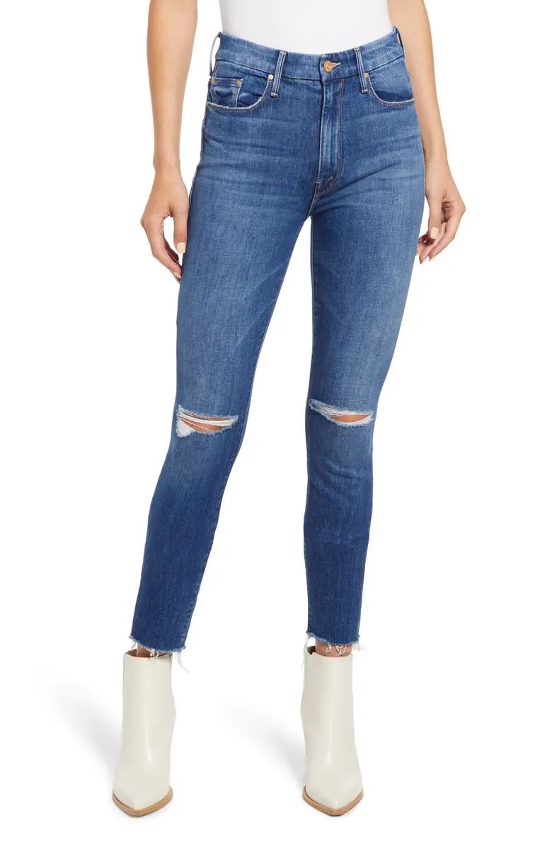 The Looker High Waist Frayed Ankle Skinny Jeans | Nordstrom