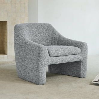 CHITA Modern Accent Chair, Upholstered Arm Chair Living Room Bedroom, Fabric in Gray | Walmart (US)