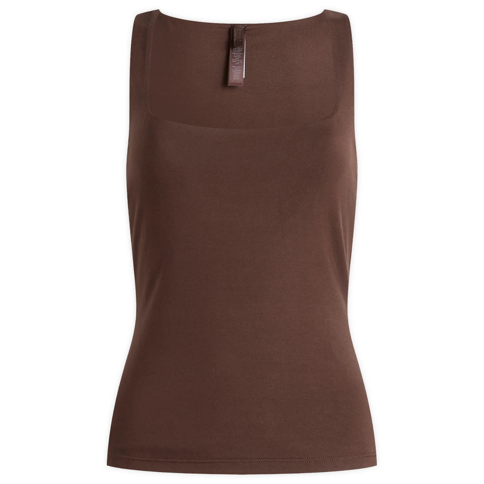 SKIMS Women's Smooth Layers Square Neck Tank Top Espresso | END. Clothing