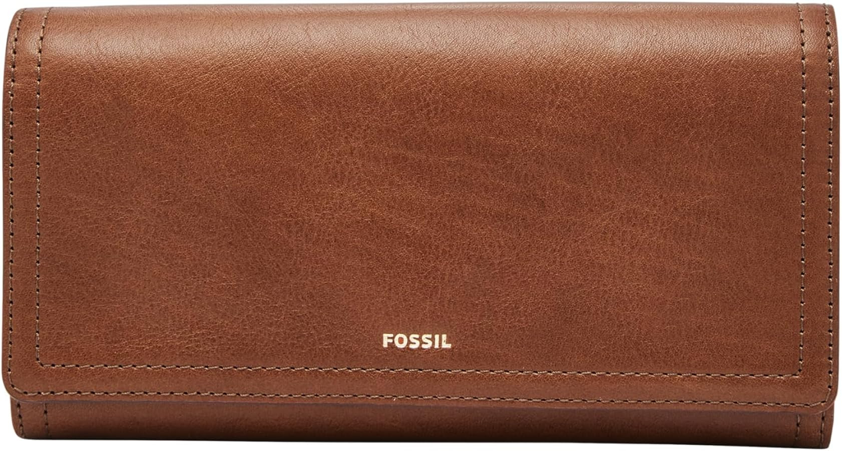 Fossil Women's Logan Leather RFID-Blocking Flap Clutch Wallet for Women | Amazon (US)