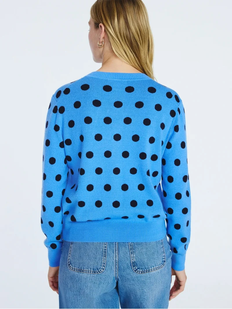 Free Assembly Women's and Women's Plus Solid, Stripe, & Print Classic Cozy Yarn Cardigan Sweater,... | Walmart (US)