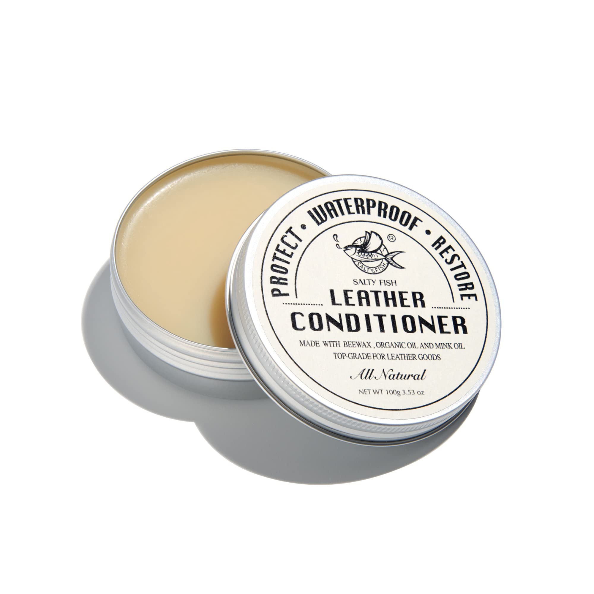 SALTY FISH All-Natural Leather Conditioner and Cleaner,Made with Mink Oil Beeswax,Protect Soften ... | Amazon (US)