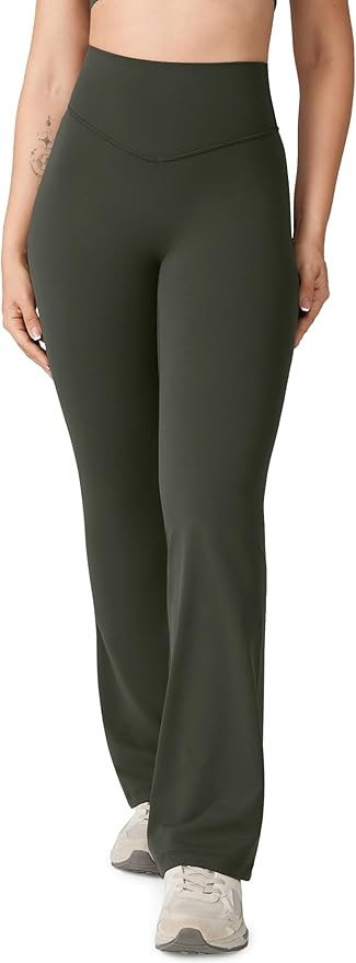 Hugcurve No Front Seam High Waisted Flare Leggings for Women Bootcut Yoga Pants Buttery Soft - 29... | Amazon (US)