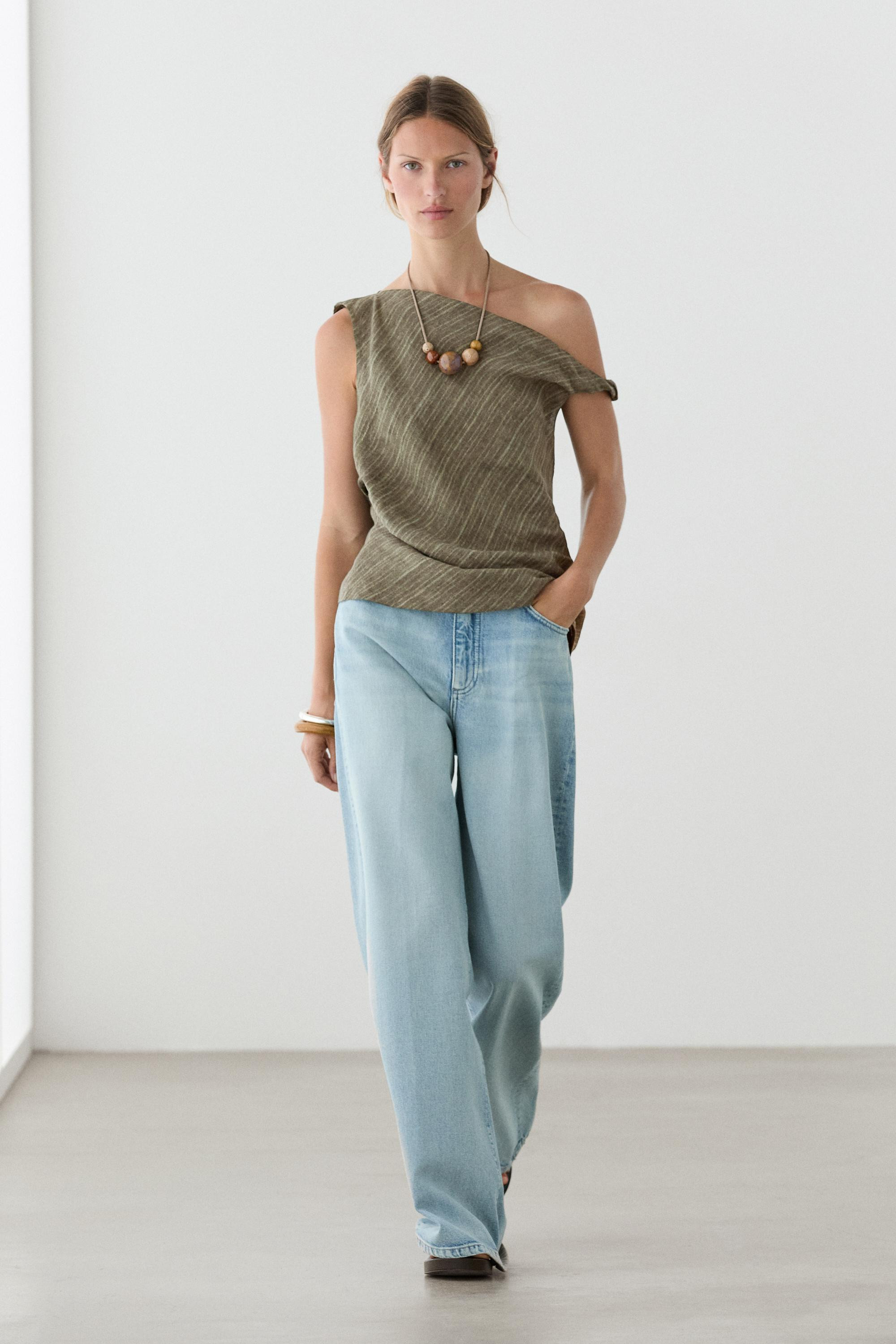 Asymmetrisches Top aus 100% Leinen im Total Look | Massimo Dutti DE