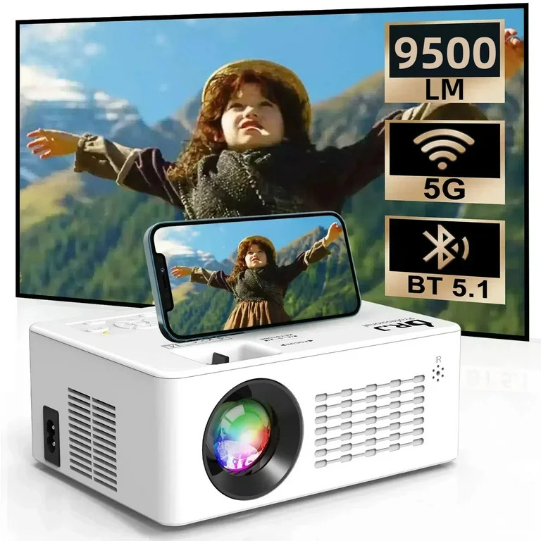 5G WiFi Projector with Bluetooth 5.2, 9500L  HD Movie Projector, 1080P 250'' Display Supported | Walmart (US)