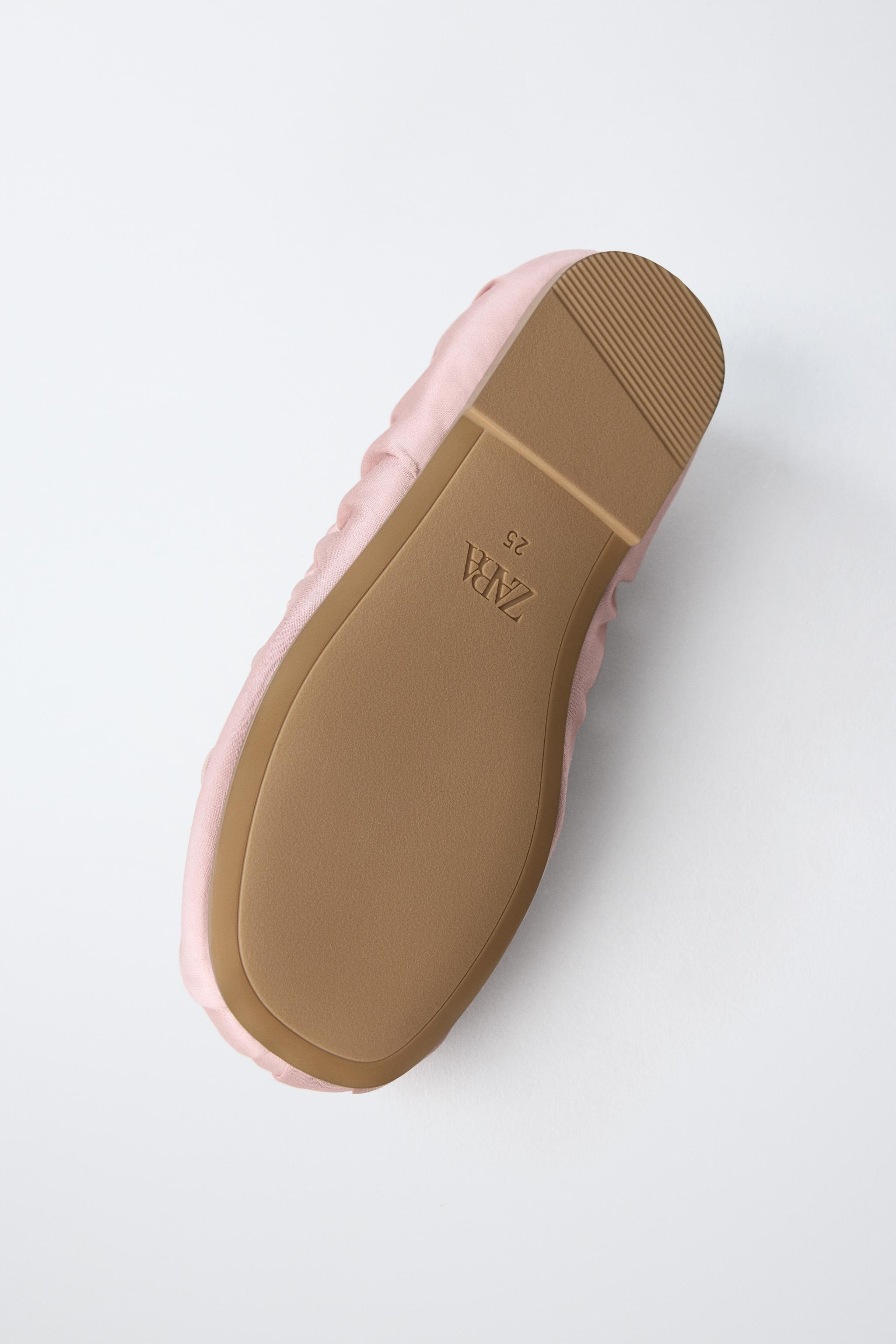 SATIN-EFFECT BALLET FLATS | Zara US