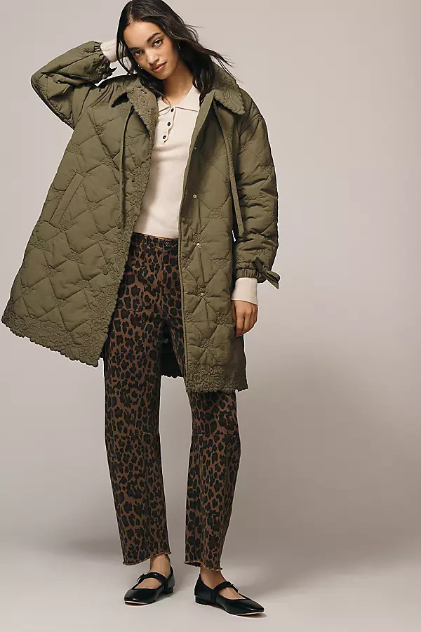 Avery Embroidered Quilted Coat Jacket | Anthropologie (US)