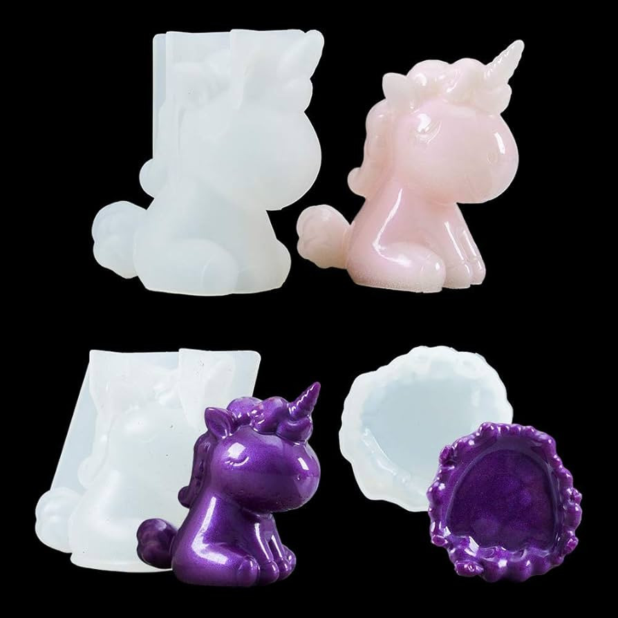 ResinPro 3Pcs Big & Small Unicorn and Stand Base Silicone Resin Molds Epoxy Resin Casting Mold fo... | Amazon (US)