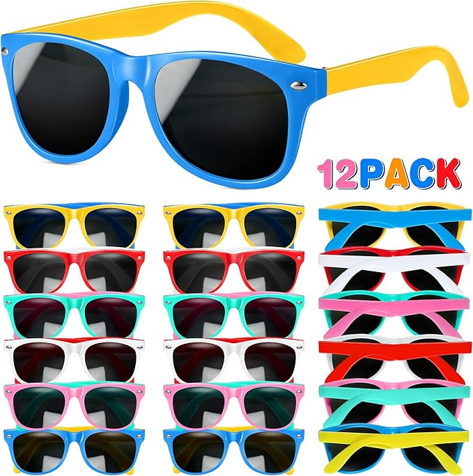 GIFTINBOX Kids Sunglasses Bulk, 12Pack Kids Sunglasses Party Favor with UV400 Protection for Boys... | Amazon (US)