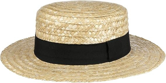 Lipodo Kreissäge Strohhut Beige Damen/Herren - Sonnenhut aus 100% Weizenstroh - Boater Made in I... | Amazon (DE)