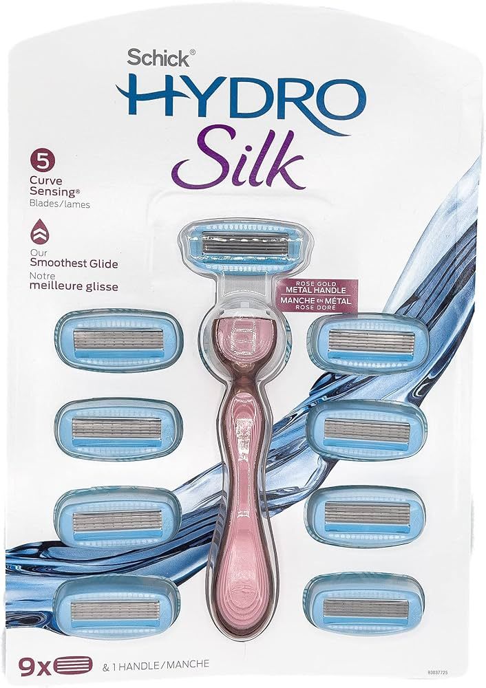 Schick Hydro Silk Moisturizing Razor for women, with premium Rose Gold Metal handle and 9 Cartrid... | Amazon (US)