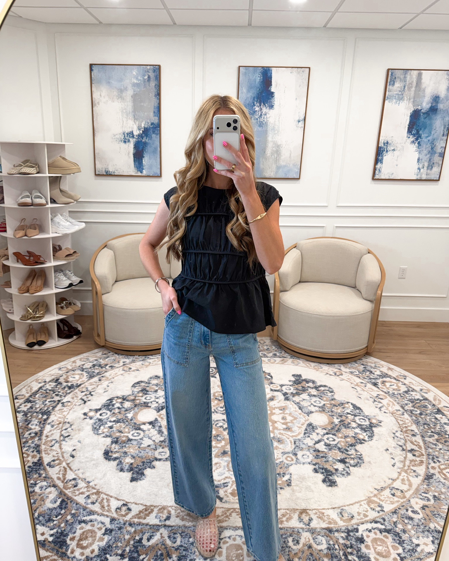 These wide-leg patch pocket jeans from Walmart are the spring denim moment I have been waiting for 🤍✨ The relaxed wide-leg silhouette, the patch pockets, the perfect light wash — so flattering and so effortless for way less. The kind of jeans that go with literally everything this spring. I am wearing a small, I am 5’8” for reference. 

#LTKootd #LTKTall #LTKSeasonal