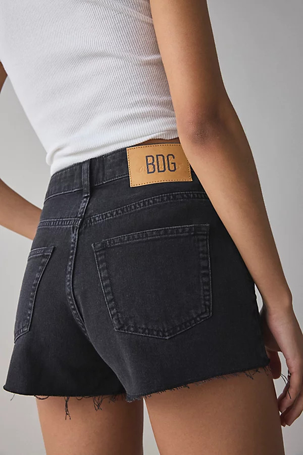 BDG Oscar Cutoff Denim Micro Short in Black, Women's at Urban Outfitters | Urban Outfitters (US and RoW)