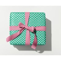 Chunky Checker Gift Wrap Green Checkerboard Wrap, Birthday Wrapping Paper, Modern Christmas Or Holiday By @mydarlin Bk | Etsy (US)