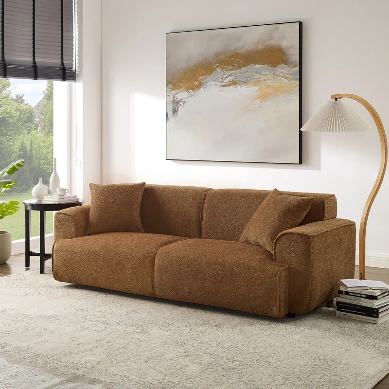 MINIMORE Modern Style Sofa 91" Round Arm Sofa | Wayfair North America
