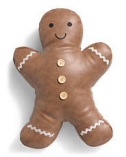 18x12.5 Faux Leather Gingerbread Man Pillow | Throw Pillows | Marshalls | Marshalls
