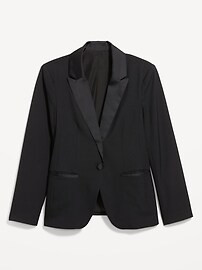Satin Lapel Tuxedo Blazer | Old Navy (US)
