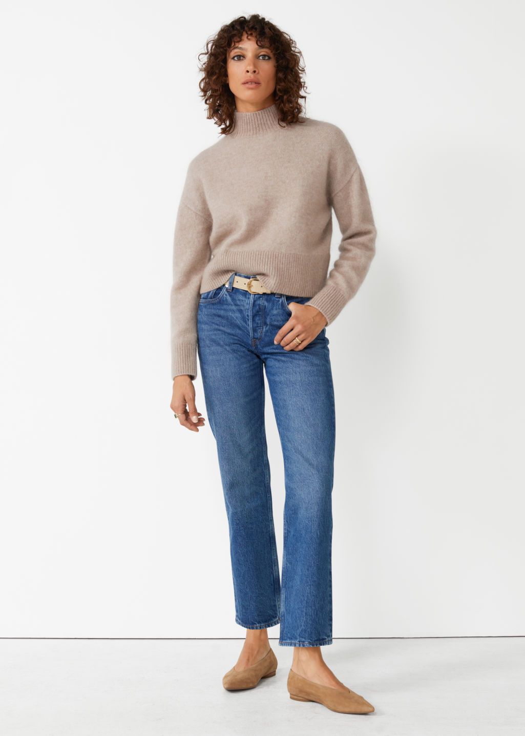 Cropped Mock Neck Knit Sweater | & Other Stories US