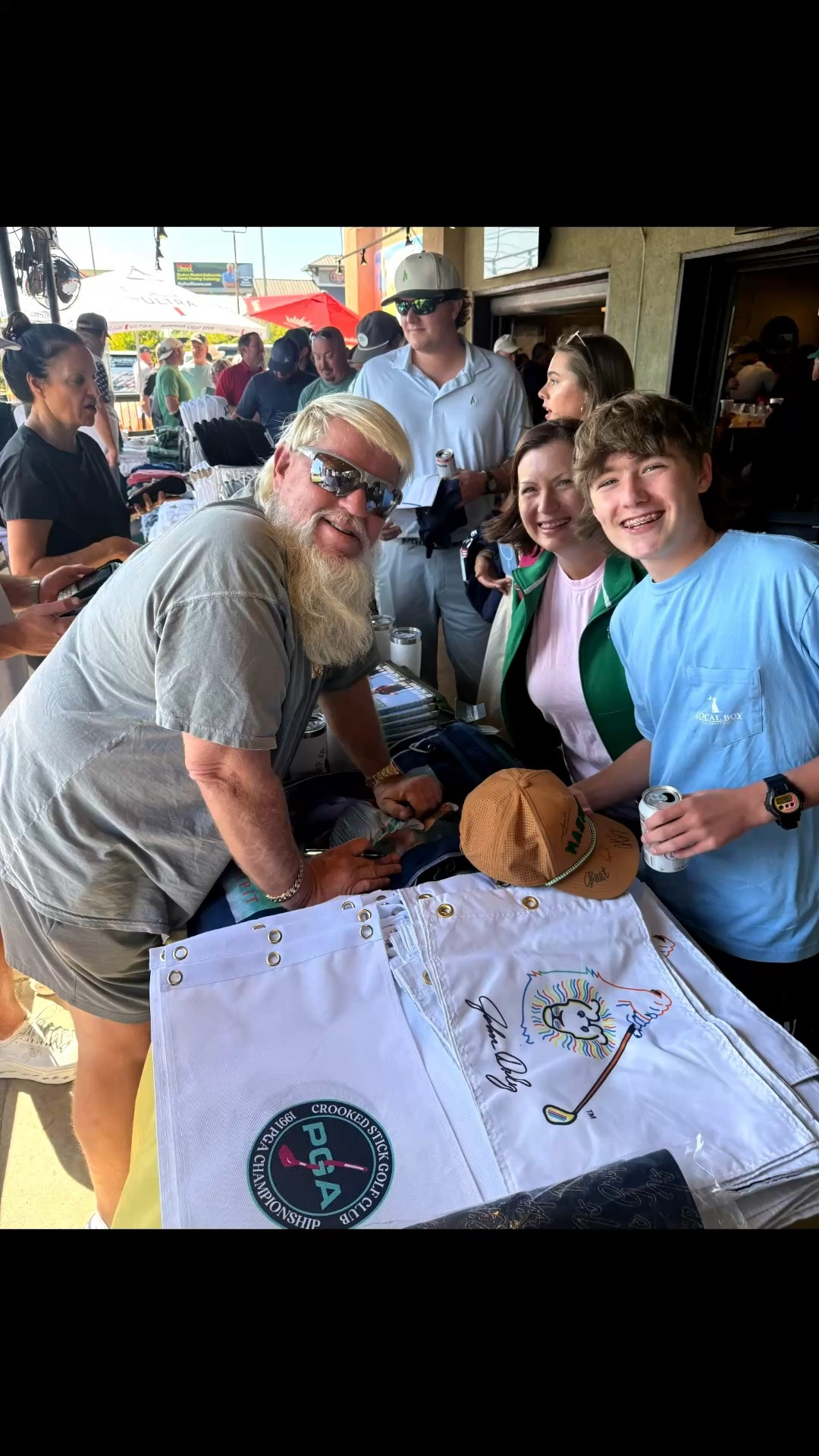I took my youngest to see John Daly at Top Dawg Tavern today! He grabbed his hat and said Thanks for the hat before he signed it🤣🤣

His usual spot in the past has been at Hooters during the Masters. Luckily Top Dawg Tavern and Top Golf welcomed him with open arms this year since Hooters is closed and torn down.

#LTKdayinmylife #LTKTravel #LTKKids