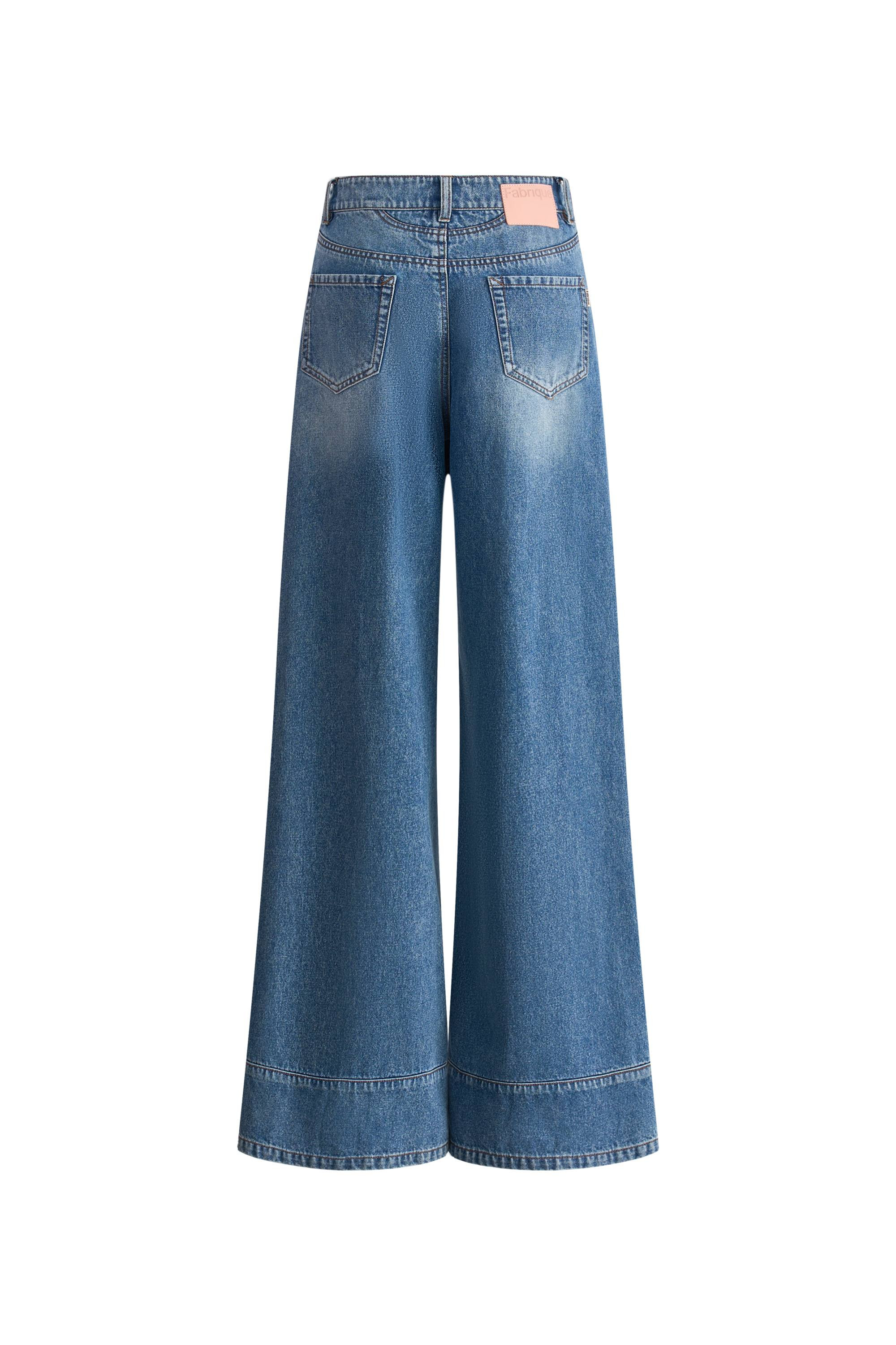 Glaire Straight Wide Leg Jeans in Lyocell Denim | Fabrique