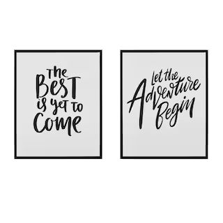 StyleWell Black Framed Inspirational Quotes Wall Art 21 in. H x 17 in. W (Set of 2) 2020-BCA3-9 -... | The Home Depot