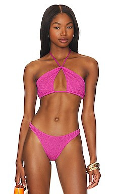 Bond Eye Yasmine Bikini Top in Fuchsia Shimmer from Revolve.com | Revolve Clothing (Global)