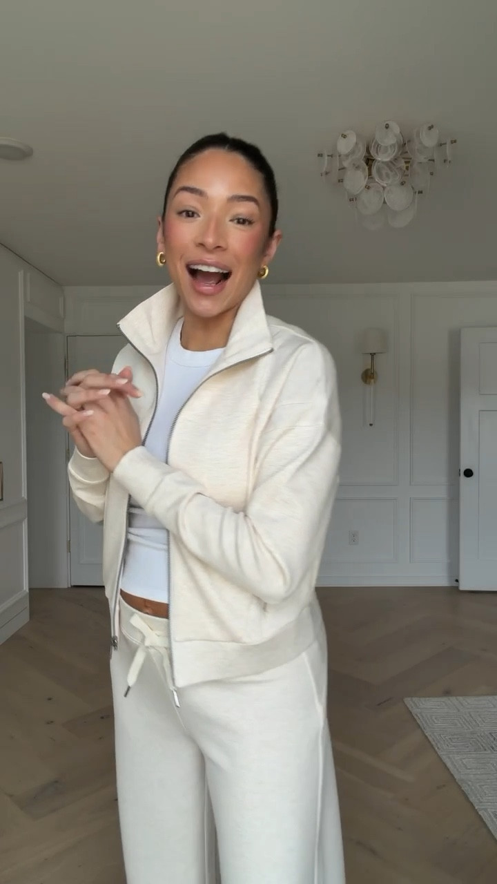 Use code LTKSPANX for 20% OFF sitewide!!  This color is perfect for transitioning into spring 😍 Wearing size S track jacket and size S Tall wide leg pants 

Work from home outfit 
Airport outfit 
Travel outfit 
Errands outfit 
Causal outfit 

#LTKSaleAlert #LTKSpringSale #LTKSeasonal