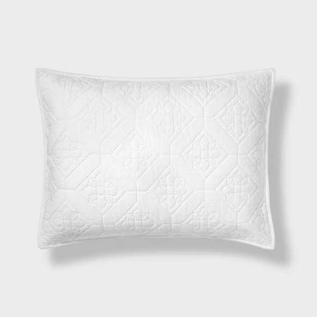Embroidered Cotton Quilt Sham - Threshold™ | Target