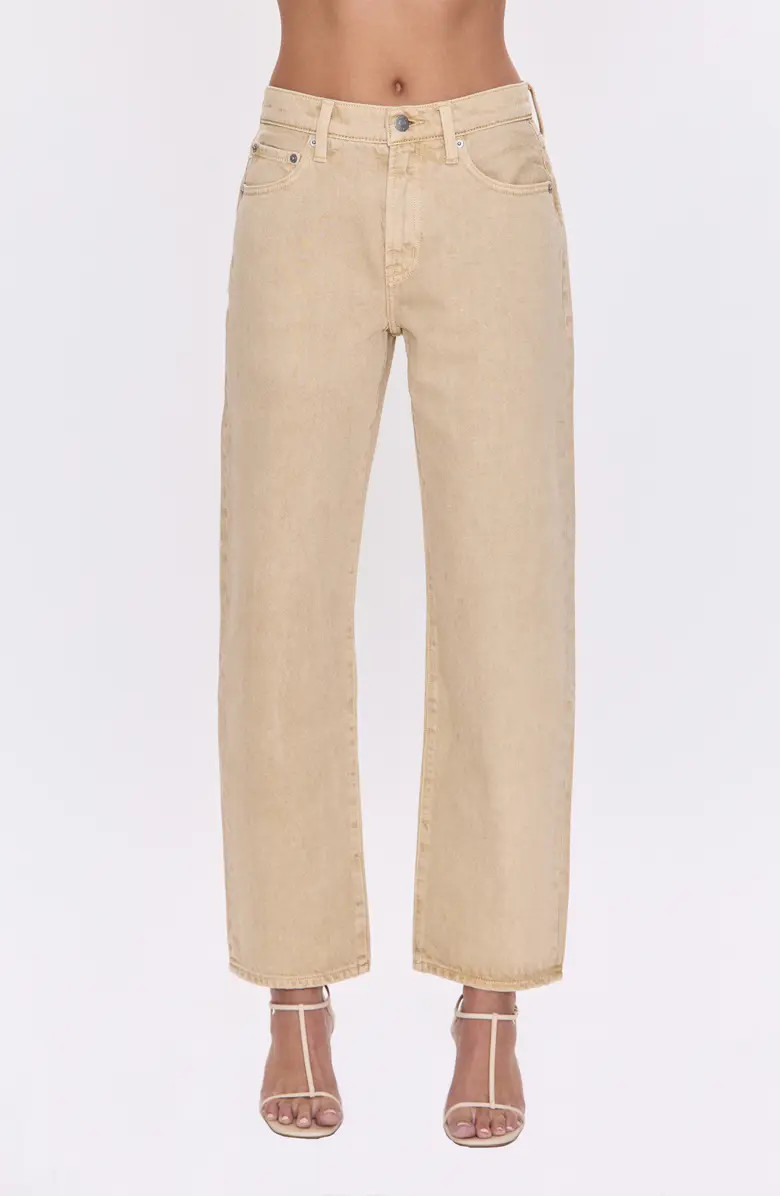 Lexi Mid Rise Bowed Straight Leg Jeans | Nordstrom