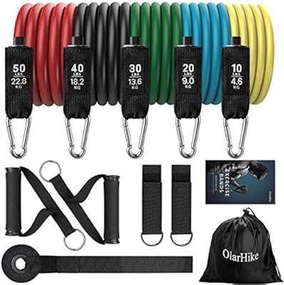 OlarHike Resistance Bands Set, Exercise Workout Bands with Handles for Women & Men, 5 Stackable R... | Amazon (US)