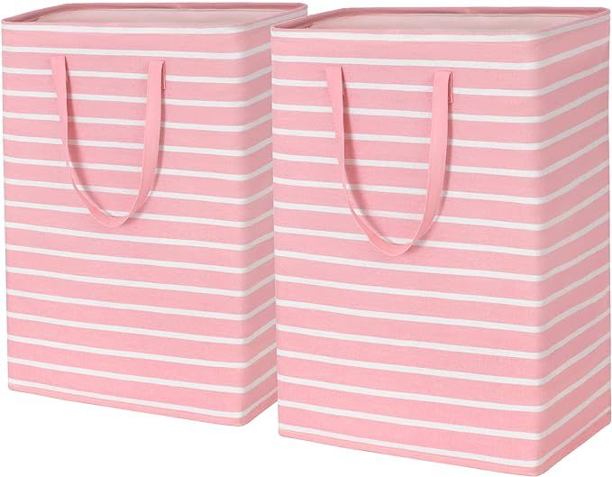 Goodpick Pink Laundry Basket Kids Baby Laundry Hamper Towels Dirty Clothes Baskets for Organizing... | Amazon (US)