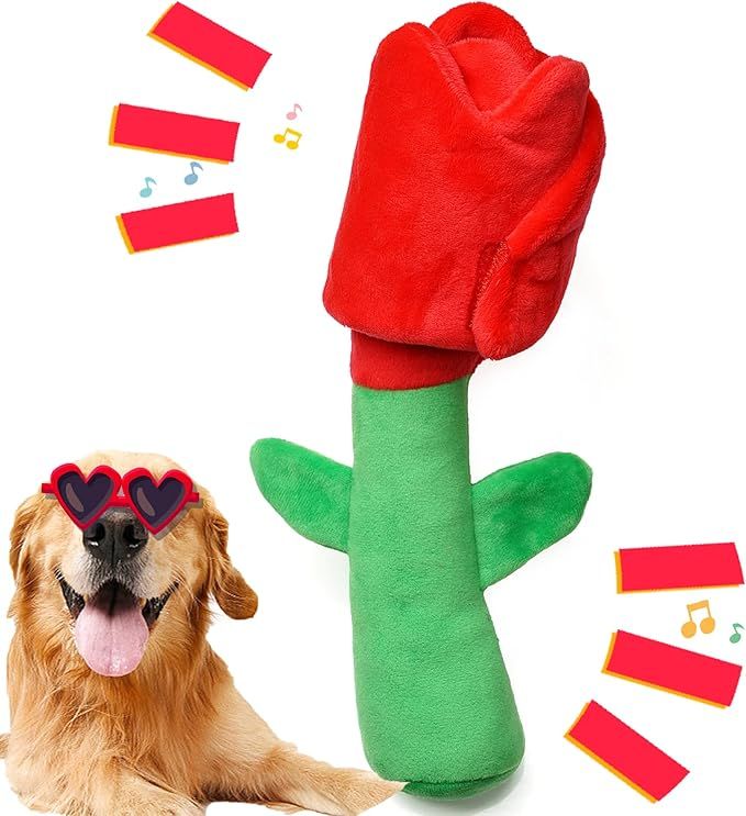 Dog Puzzle Toys, Valentine Day Dog Toys, Dog Birthday Toy Enrichment Squeaky Crinkle Plush Treat ... | Amazon (US)