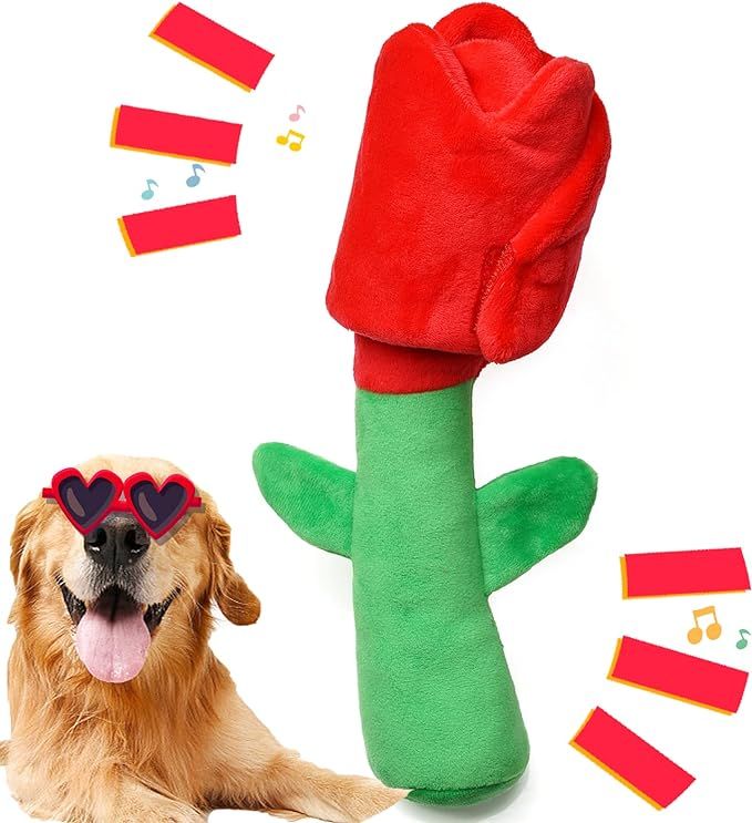 Dog Puzzle Toys, Valentine Day Dog Toys, Dog Birthday Toy Enrichment Squeaky Crinkle Plush Treat ... | Amazon (US)