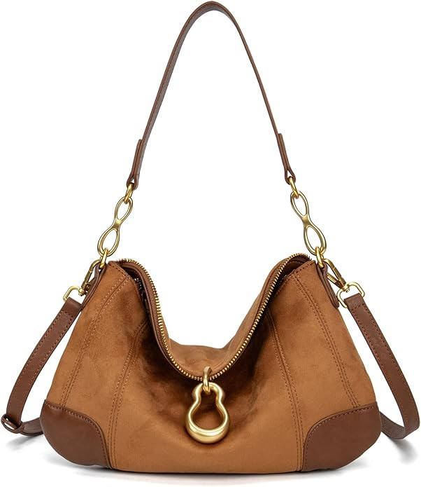 KingTo Shoulder Bag for Women Small Hobo Purse with Metal Pendant Embellished Retro Handbag Satch... | Amazon (US)