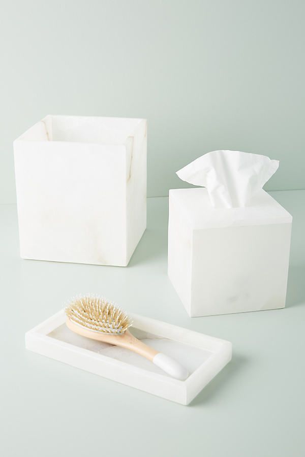 Bianco Marble Bath Collection By Anthropologie in White Size TISSUE BOX | Anthropologie (US)