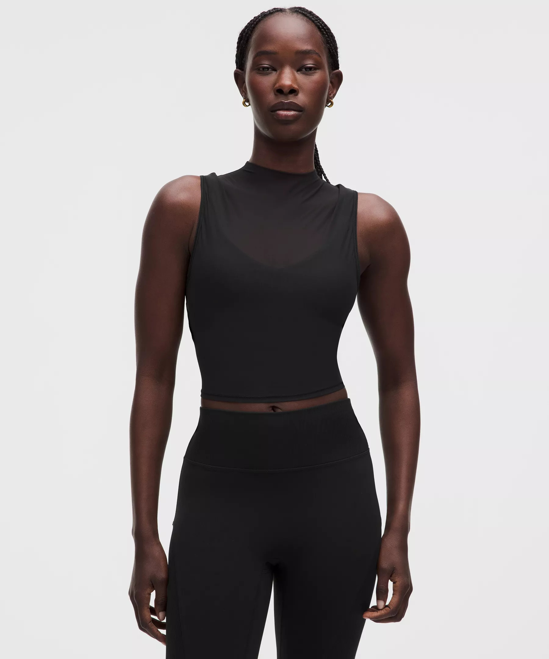 Nulu and Mesh-Overlay Cropped Studio Tank Top | Women's Sleeveless & Tank Tops | lululemon | Lululemon (US)