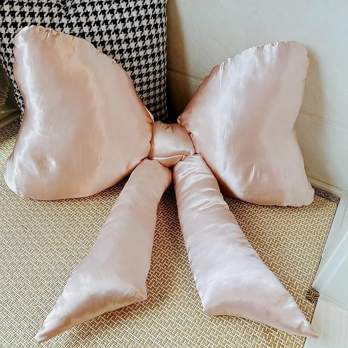 Bow Pillow, Big Bow Satin Throw Pillow, Big Bow Throw Pillow Satin Material, Satin Pillow, Bow Sh... | Amazon (US)
