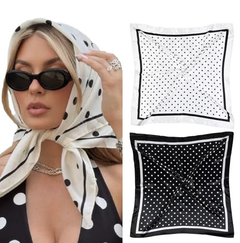AKTVSHOW Polka Dot Head Scarf for Women’s Hair, Hair Scarf Bandanas for Women 35 Inches | Amazon (US)