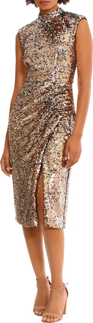 DONNA MORGAN FOR MAGGY Sequin Mock Neck Cocktail Dress | Nordstrom | Nordstrom