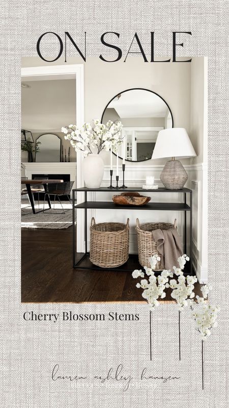 Spring entryway styling. These cherry blossom stems are 30% off right now! 

#LTKSeasonal #LTKhome #LTKsalealert