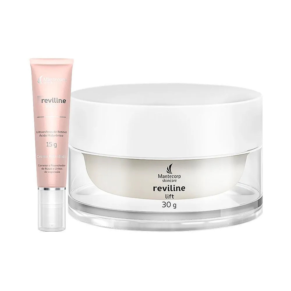 Kit Facial Reviline - Creme Anti-Idade E Creme Para Àrea Dos Olhos 15G | DrogaRaia (BR)