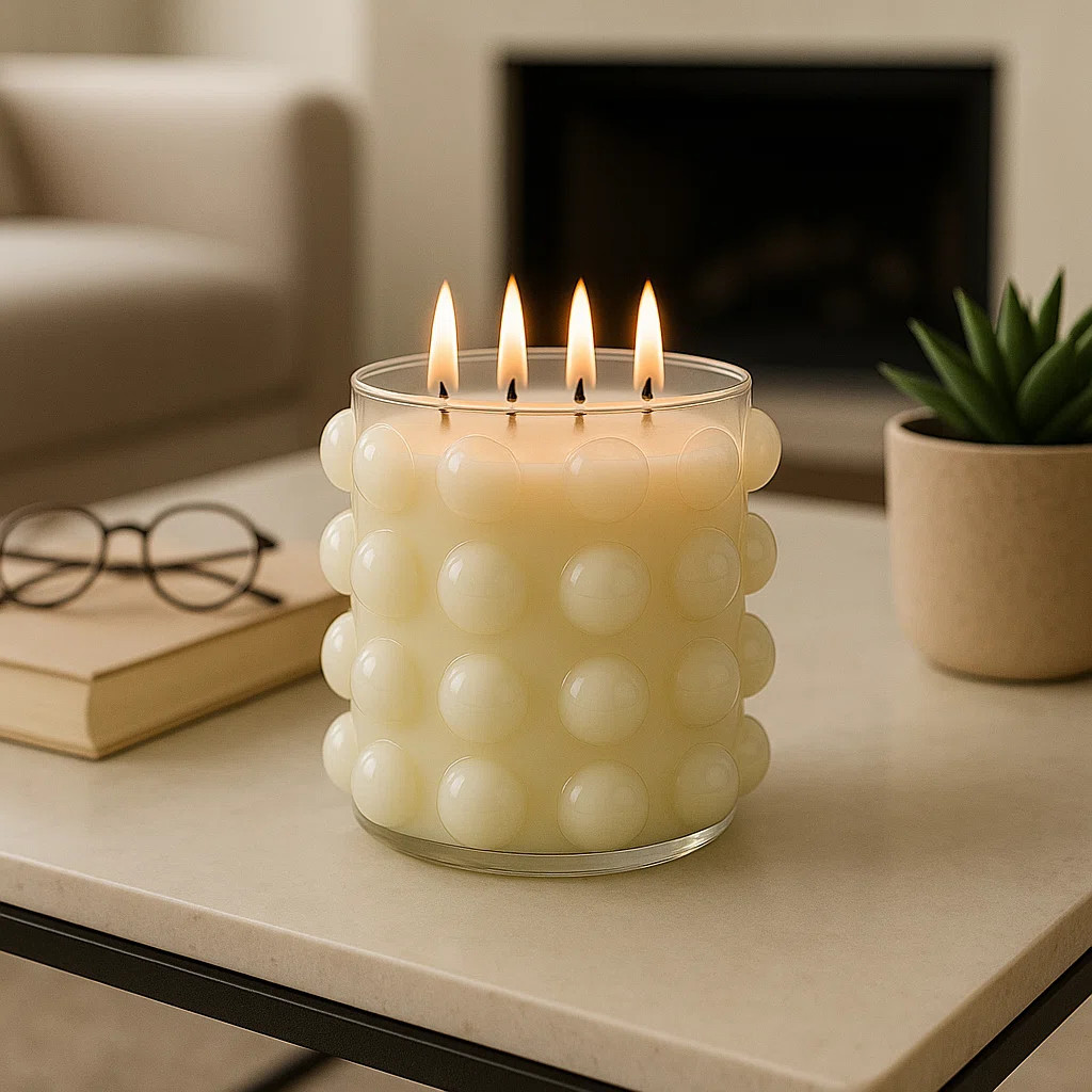 Decorative Bubble Glass Scented Candle for Living Room Decor - Stylish Candle for Coffee Table, B... | Wayfair North America