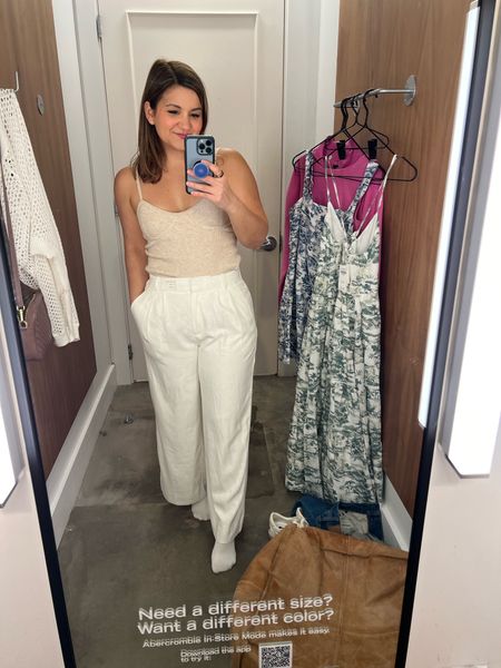 I tried on these linen pants in 27 short but I actually want them in 27 regular so I can wear them with a little heel to elongate my legs! Tank is from last year but still available in a few sizes!

#LTKSpringSale #LTKfindsunder100 #LTKSeasonal